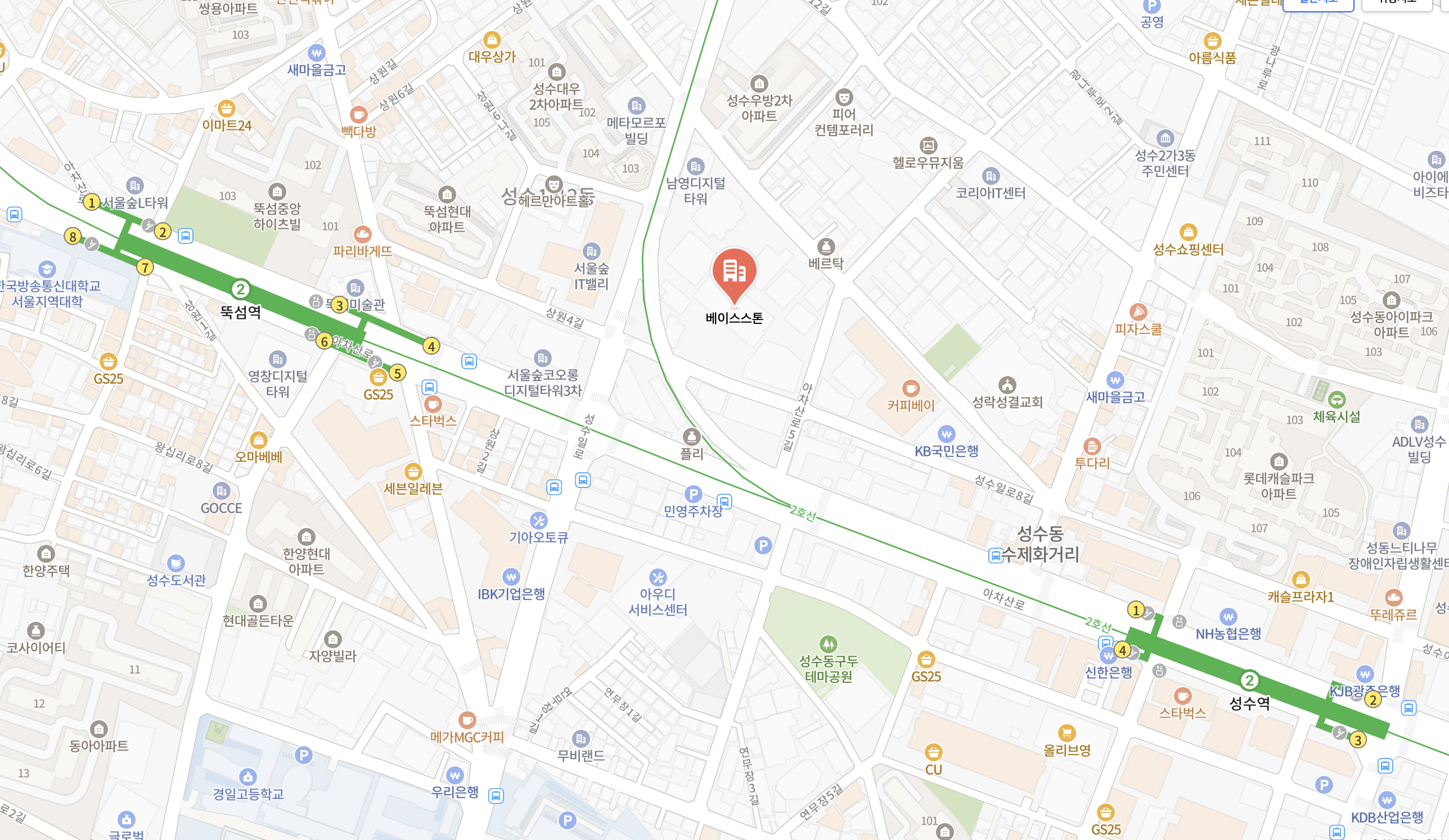 베이스스톤 위치 지도